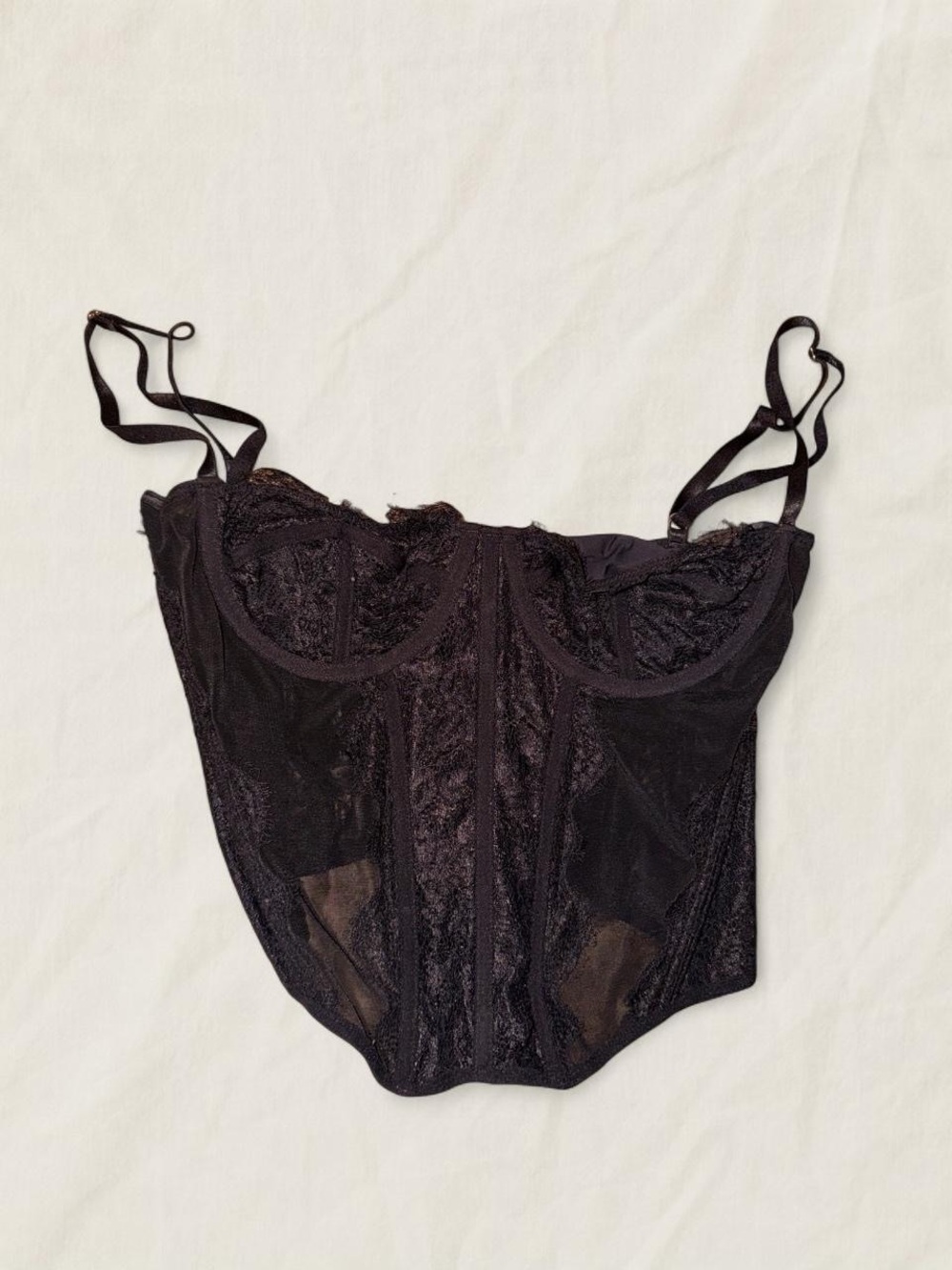 Black Lace Underwire Bustier Corset - Women Intimates